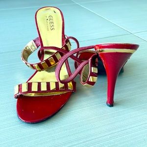 Guess Red Patent Leather Sandals